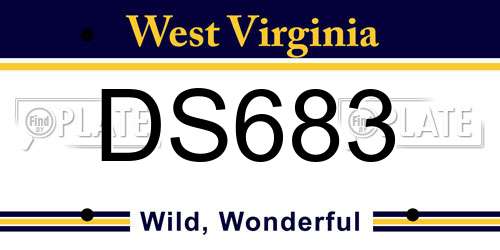 DS683 West Virginia License Plate
