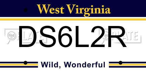 DS6L2R West Virginia License Plate