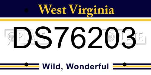 DS76203 West Virginia License Plate