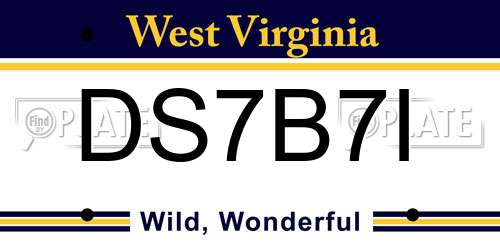 DS7B7I West Virginia License Plate