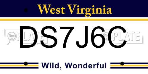 DS7J6C West Virginia License Plate