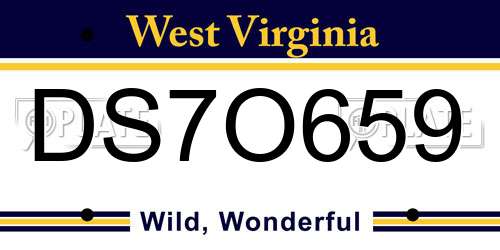 DS7O659 West Virginia License Plate