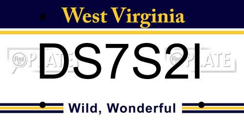 DS7S2I West Virginia License Plate