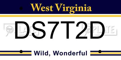 DS7T2D West Virginia License Plate