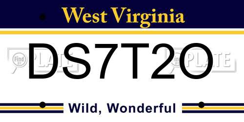 DS7T2O West Virginia License Plate
