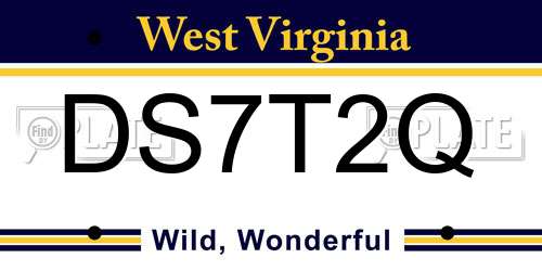 DS7T2Q West Virginia License Plate