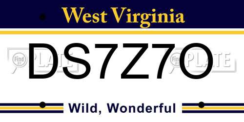 DS7Z7O West Virginia License Plate