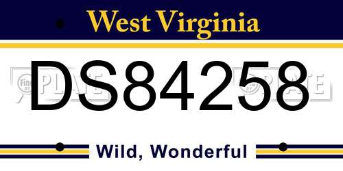 DS84258 West Virginia License Plate