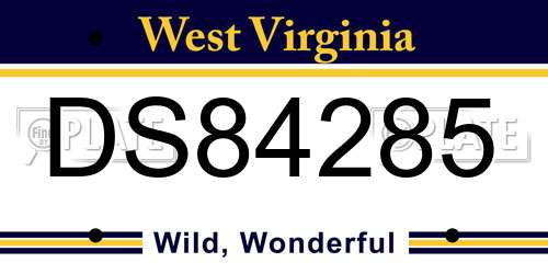 DS84285 West Virginia License Plate