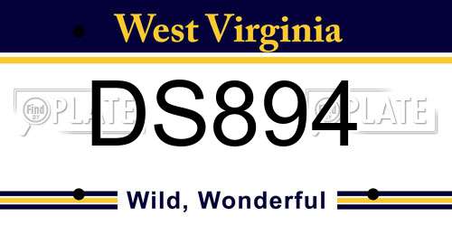 DS894 West Virginia License Plate
