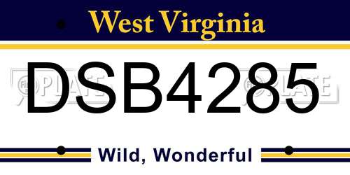 DSB4285 West Virginia License Plate