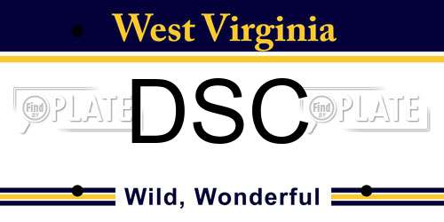 DSC West Virginia License Plate