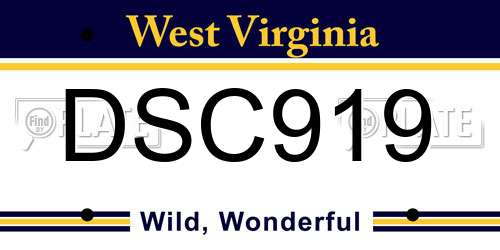 DSC919 West Virginia License Plate