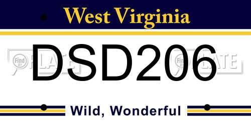 DSD206 West Virginia License Plate