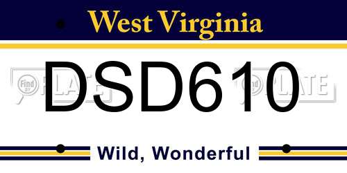 DSD610 West Virginia License Plate