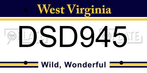 DSD945 West Virginia License Plate