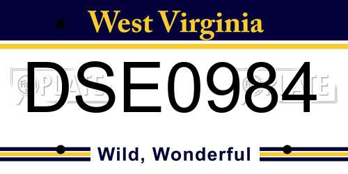DSE0984 West Virginia License Plate