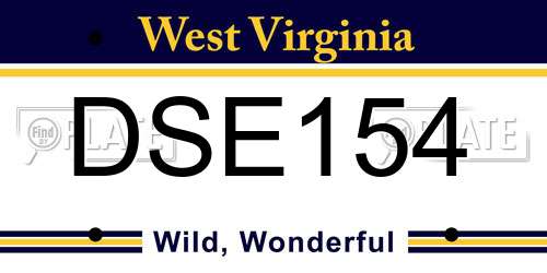 DSE154 West Virginia License Plate
