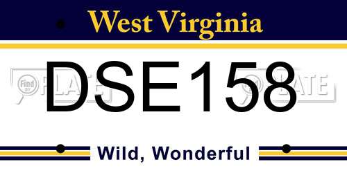 DSE158 West Virginia License Plate