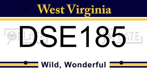 DSE185 West Virginia License Plate