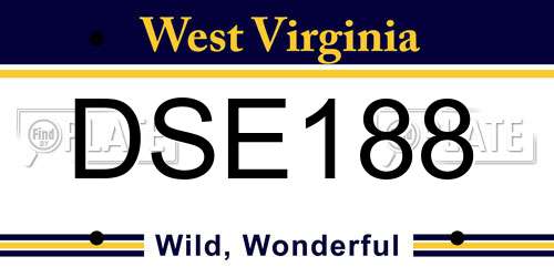 DSE188 West Virginia License Plate