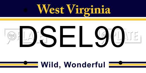 DSEL90 West Virginia License Plate