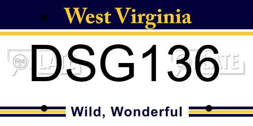 DSG136 West Virginia License Plate