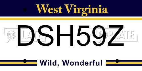 DSH59Z West Virginia License Plate