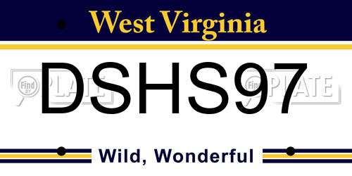 DSHS97 West Virginia License Plate