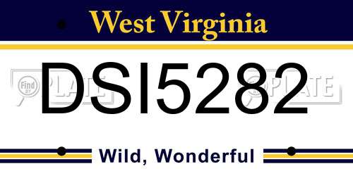 DSI5282 West Virginia License Plate