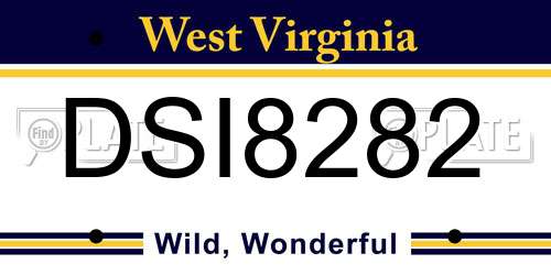 DSI8282 West Virginia License Plate