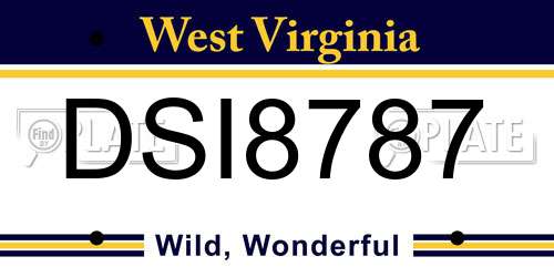 DSI8787 West Virginia License Plate
