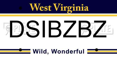 DSIBZBZ West Virginia License Plate