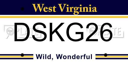 DSKG26 West Virginia License Plate
