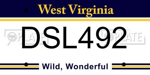 DSL492 West Virginia License Plate
