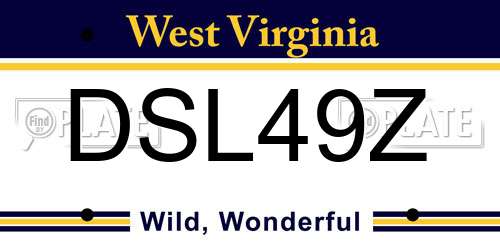 DSL49Z West Virginia License Plate