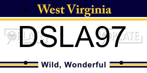 DSLA97 West Virginia License Plate