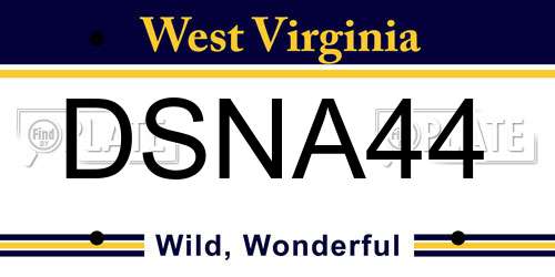 DSNA44 West Virginia License Plate