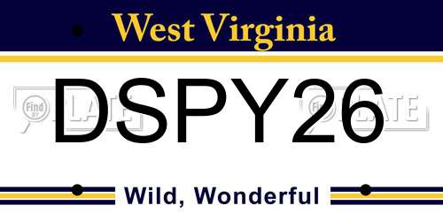 DSPY26 West Virginia License Plate