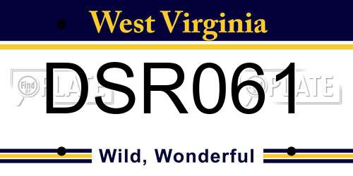 DSR061 West Virginia License Plate