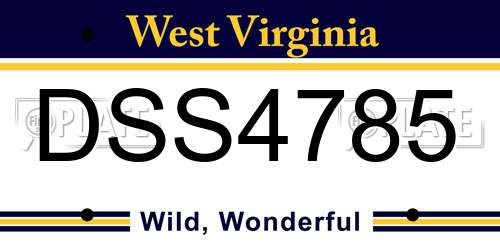 DSS4785 West Virginia License Plate