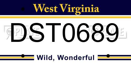 DST0689 West Virginia License Plate