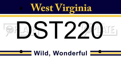 DST220 West Virginia License Plate
