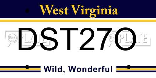 DST27O West Virginia License Plate