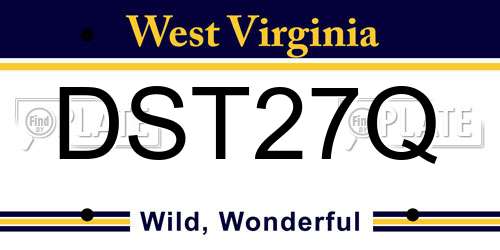 DST27Q West Virginia License Plate