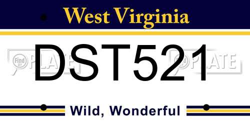 DST521 West Virginia License Plate
