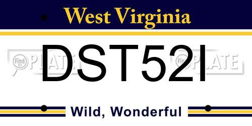 DST52I West Virginia License Plate