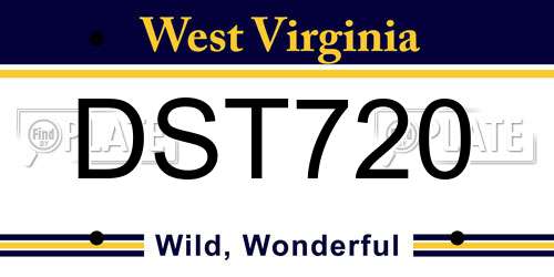 DST720 West Virginia License Plate