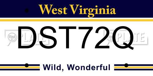 DST72Q West Virginia License Plate