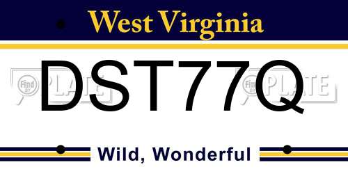 DST77Q West Virginia License Plate